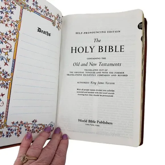 Vintage Holly Bible red letter edition King James references - Picture 10 of 10